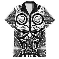 Marquesas Islands Family Matching Tank Maxi Dress and Hawaiian Shirt Marquesan Tattoo Black White Color LT14 Dad's Shirt - Short Sleeve Black - Polynesian Pride