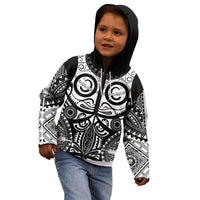 Marquesas Islands Kid Hoodie Marquesan Tattoo Black White Color LT14 - Polynesian Pride