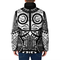 Marquesas Islands Padded Jacket Marquesan Tattoo Black White Color LT14 - Polynesian Pride
