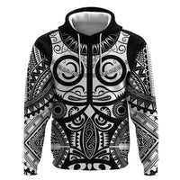 Marquesas Islands Zip Hoodie Marquesan Tattoo Black White Color LT14 Pullover Hoodie Black - Polynesian Pride