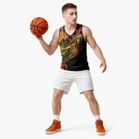 Gradient Marquesas Islands Basketball Jersey Marquesan Matatiki Hammerhead Shark Patutiki - Polynesian Pride