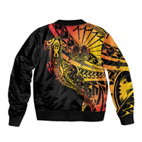 Gradient Marquesas Islands Bomber Jacket Marquesan Matatiki Hammerhead Shark Patutiki LT14 - Polynesian Pride