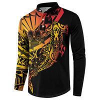 Gradient Marquesas Islands Button Sweatshirt Marquesan Matatiki Hammerhead Shark Patutiki LT14 - Polynesian Pride