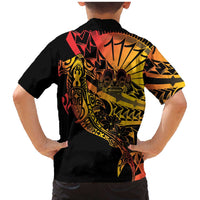 Gradient Marquesas Islands Family Matching Mermaid Dress and Hawaiian Shirt Marquesan Matatiki Hammerhead Shark Patutiki LT14 - Polynesian Pride