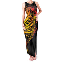 Gradient Marquesas Islands Family Matching Tank Maxi Dress and Hawaiian Shirt Marquesan Matatiki Hammerhead Shark Patutiki - Polynesian Pride