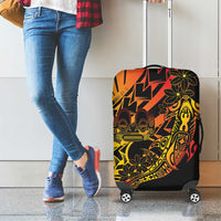 Gradient Marquesas Islands Luggage Cover Marquesan Matatiki Hammerhead Shark Patutiki - Polynesian Pride