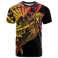 Gradient Marquesas Islands T Shirt Marquesan Matatiki Hammerhead Shark Patutiki LT14 Yellow - Polynesian Pride