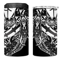Black White Marquesas Islands 4 in 1 Can Cooler Tumbler Marquesan Matatiki Hammerhead Shark Patutiki LT14 One Size: 16 oz Black - Polynesian Pride