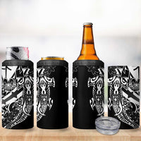 Black White Marquesas Islands 4 in 1 Can Cooler Tumbler Marquesan Matatiki Hammerhead Shark Patutiki LT14 - Polynesian Pride