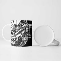 Black White Marquesas Islands Ceramic Mug Marquesan Matatiki Hammerhead Shark Patutiki LT14 - Polynesian Pride