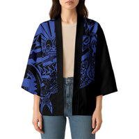Blue Marquesas Islands Kimono Marquesan Matatiki Hammerhead Shark Patutiki LT14 - Polynesian Pride