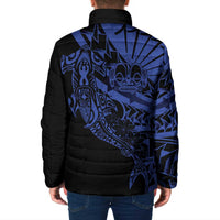 Blue Marquesas Islands Padded Jacket Marquesan Matatiki Hammerhead Shark Patutiki LT14 - Polynesian Pride