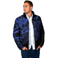 Blue Marquesas Islands Padded Jacket Marquesan Matatiki Hammerhead Shark Patutiki LT14 - Polynesian Pride