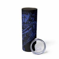 Blue Marquesas Islands Skinny Tumbler Marquesan Matatiki Hammerhead Shark Patutiki LT14 - Polynesian Pride