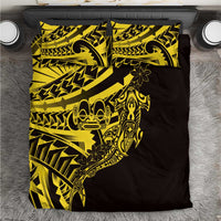 Yellow Marquesas Islands Bedding Set Marquesan Matatiki Hammerhead Shark Patutiki LT14 Yellow - Polynesian Pride
