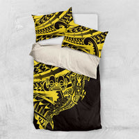 Yellow Marquesas Islands Bedding Set Marquesan Matatiki Hammerhead Shark Patutiki LT14 US Twin 172cm x 218cm Yellow - Polynesian Pride