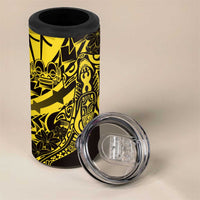 Yellow Marquesas Islands 4 in 1 Can Cooler Tumbler Marquesan Matatiki Hammerhead Shark Patutiki LT14 - Polynesian Pride