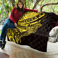 Yellow Marquesas Islands Quilt Marquesan Matatiki Hammerhead Shark Patutiki LT14 - Polynesian Pride