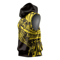 Yellow Marquesas Islands Sleeveless Hoodie Marquesan Matatiki Hammerhead Shark Patutiki LT14 - Polynesian Pride