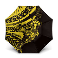 Yellow Marquesas Islands Umbrella Marquesan Matatiki Hammerhead Shark Patutiki LT14 One Size Folded 11.42 inch Opened Diameter 37.4 inch Yellow - Polynesian Pride