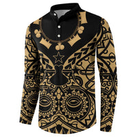 Austral Islands Button Sweatshirt Tuhaa Pae Penu Stars Necklace Gold LT14 - Polynesian Pride