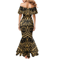 Austral Islands Family Matching Mermaid Dress and Hawaiian Shirt Tuhaa Pae Penu Stars Necklace Gold LT14 - Polynesian Pride