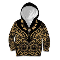 Austral Islands Kid Hoodie Tuhaa Pae Penu Stars Necklace Gold LT14 Zip Hoodie Gold - Polynesian Pride