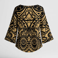 Austral Islands Kimono Sleeve Blouse Tuhaa Pae Penu Stars Necklace Gold - Polynesian Pride
