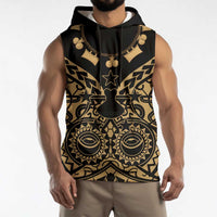 Austral Islands Sleeveless Hoodie Tuhaa Pae Penu Stars Necklace Gold LT14 - Polynesian Pride