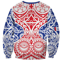 Austral Islands Sweatshirt Tuhaa Pae Penu Stars Necklace Red LT14 - Polynesian Pride