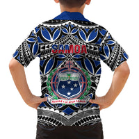 Samoa 685 Family Matching Off Shoulder Long Sleeve Dress and Hawaiian Shirt Samoan Coat Of Arms Simple Style LT14 - Polynesian Pride