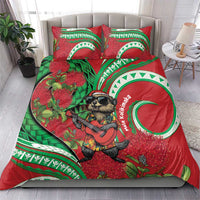 Mele Kalikimaka Hawaii Bedding Set Mongoose Santa With Ohia Lehua LT14 - Polynesian Pride