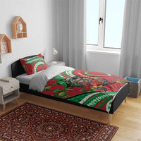 Mele Kalikimaka Hawaii Bedding Set Mongoose Santa With Ohia Lehua LT14 - Polynesian Pride