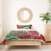 Mele Kalikimaka Hawaii Bedding Set Mongoose Santa With Ohia Lehua LT14 - Polynesian Pride