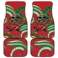 Mele Kalikimaka Hawaii Car Mats Mongoose Santa With Ohia Lehua LT14 - Polynesian Pride