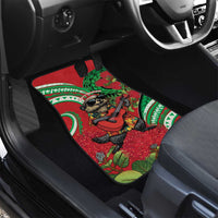 Mele Kalikimaka Hawaii Car Mats Mongoose Santa With Ohia Lehua LT14 - Polynesian Pride