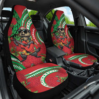 Mele Kalikimaka Hawaii Car Seat Cover Mongoose Santa With Ohia Lehua LT14 One Size Red - Polynesian Pride
