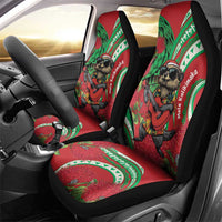 Mele Kalikimaka Hawaii Car Seat Cover Mongoose Santa With Ohia Lehua LT14 - Polynesian Pride