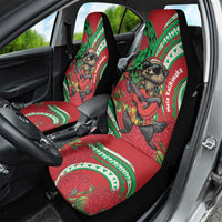 Mele Kalikimaka Hawaii Car Seat Cover Mongoose Santa With Ohia Lehua LT14 - Polynesian Pride