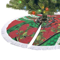 Mele Kalikimaka Hawaii Tree Skirt Mongoose Santa With Ohia Lehua LT14 - Polynesian Pride