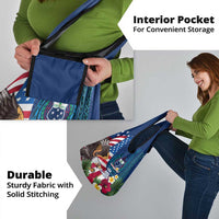 United States And Samoa Grocery Bag USA Flag Eagle Mix Samoan Coat Of Arms