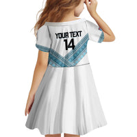 Custom Fiji Tapa Rugby 2025 Kid Short Sleeve Dress Go Champions Fijiana LT14 - Polynesian Pride
