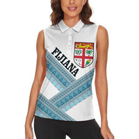 Custom Fiji Tapa Rugby 2025 Women Sleeveless Polo Shirt Go Champions Fijiana LT14 - Polynesian Pride
