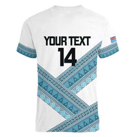 Custom Fiji Tapa Rugby 2025 Women V-Neck T-Shirt Go Champions Fijiana LT14 - Polynesian Pride