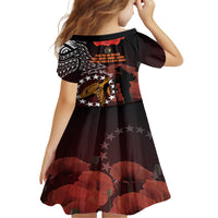 Cook Islands ANZAC Day Family Matching Off Shoulder Short Dress and Hawaiian Shirt Poppies With Sea Turtle LT14 - Polynesian Pride