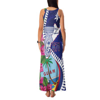 Biba Guam Liberation Day Family Matching Tank Maxi Dress and Hawaiian Shirt Tano y Chamoru Latte Stone Blue LT14 - Polynesian Pride