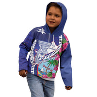 Biba Guam Liberation Day Kid Hoodie Tano y Chamoru Latte Stone Blue