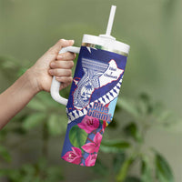 Biba Guam Liberation Day Tumbler With Handle Tano y Chamoru Latte Stone Blue