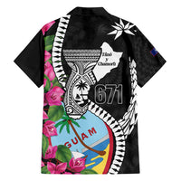 Biba Guam Liberation Day Family Matching Long Sleeve Bodycon Dress and Hawaiian Shirt Tano y Chamoru Latte Stone Black LT14 - Polynesian Pride