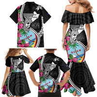 Biba Guam Liberation Day Family Matching Mermaid Dress and Hawaiian Shirt Tano y Chamoru Latte Stone Black LT14 - Polynesian Pride